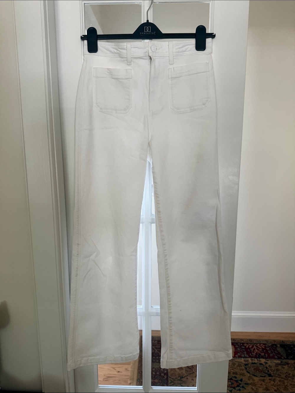 PAIGE White Leenah Flare Wide-Leg Jeans